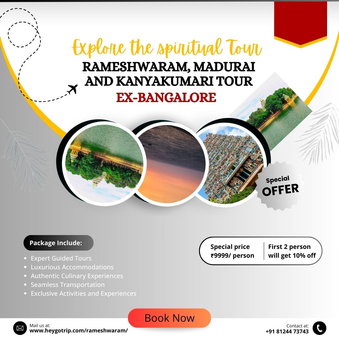 Rameshwaram, Madurai, Kanyakumari Tour from Bangalore