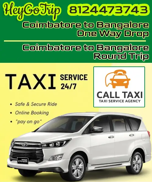 Coimbatore to Bangalore Taxi - Terms & Conditions
