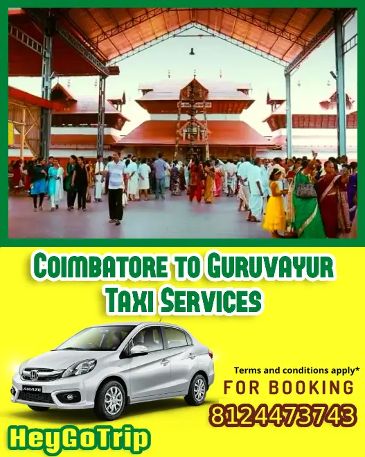 Coimbatore to Guruvayur Taxi Fare