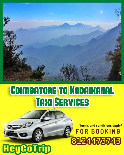 Coimbatore to Kodaikanal Taxi Fare