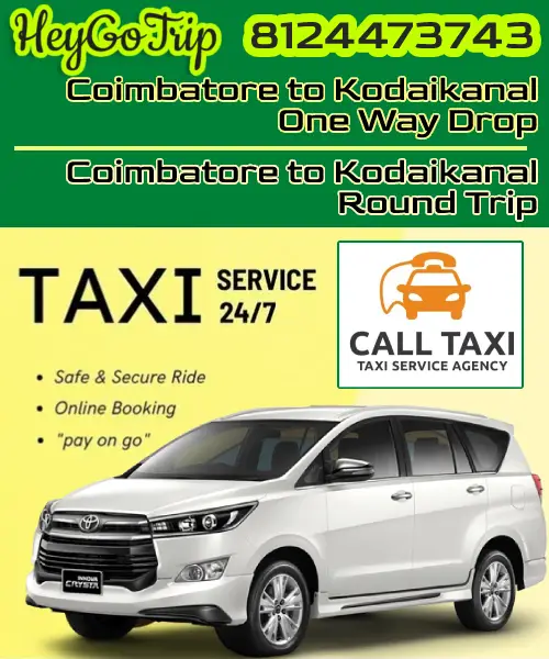 Coimbatore to Kodaikanal Taxi - Terms & Conditions