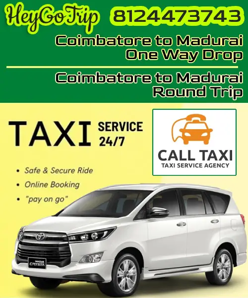 Coimbatore to Madurai Taxi - Terms & Conditions